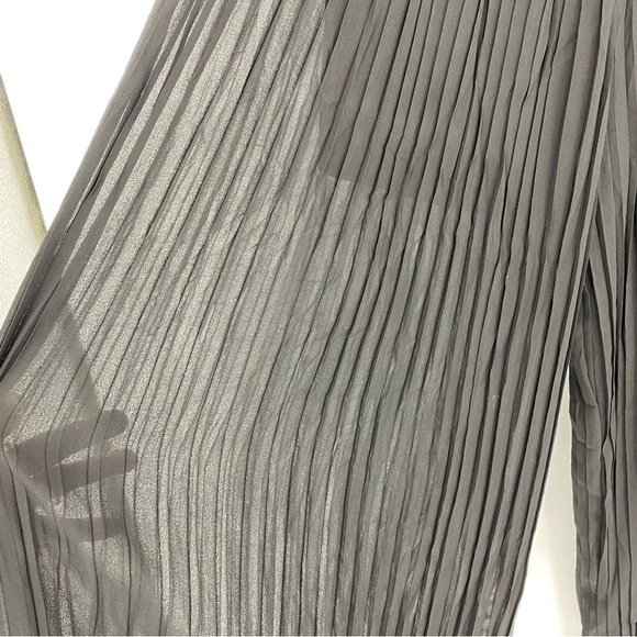 F21 black pleated beaded belt strapless wide leg jumpsuit, L - Picture 5 of 13